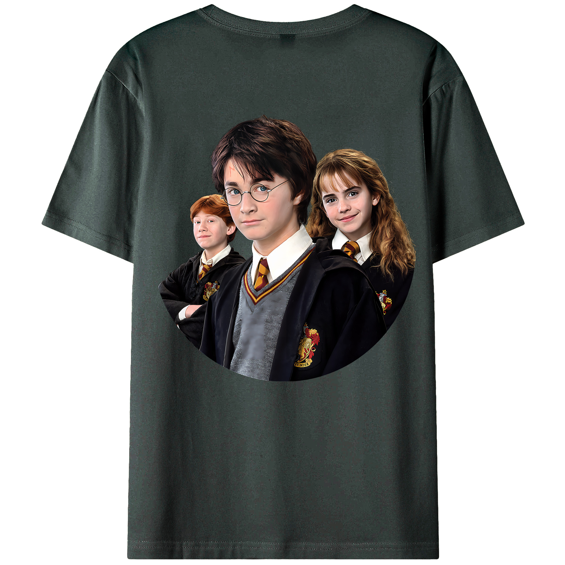 （画像用） Harry Potter ハリー・ポッターシリーズ 綿100％ メンズ半袖Tシャツ（バックプリント） 通気性